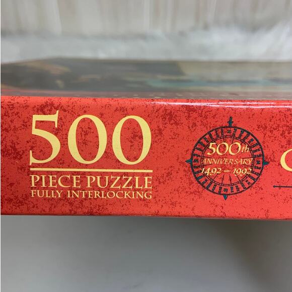 Christopher Columbus 500 Piece Jigsaw Puzzle MB Milton Bradley 1992 Sealed Box - Picture 4 of 4